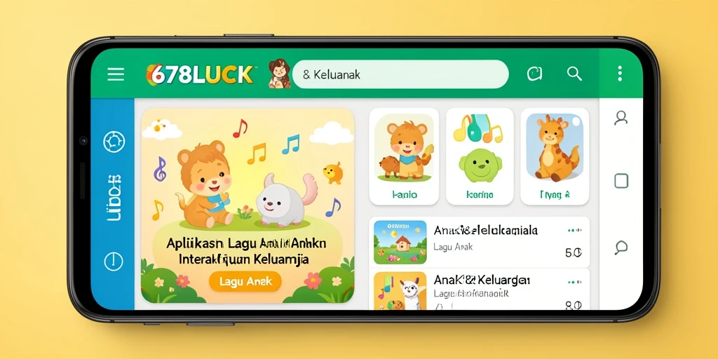 Tampilan antarmuka aplikasi 678LUCK yang ramah anak dan menyenangkan.