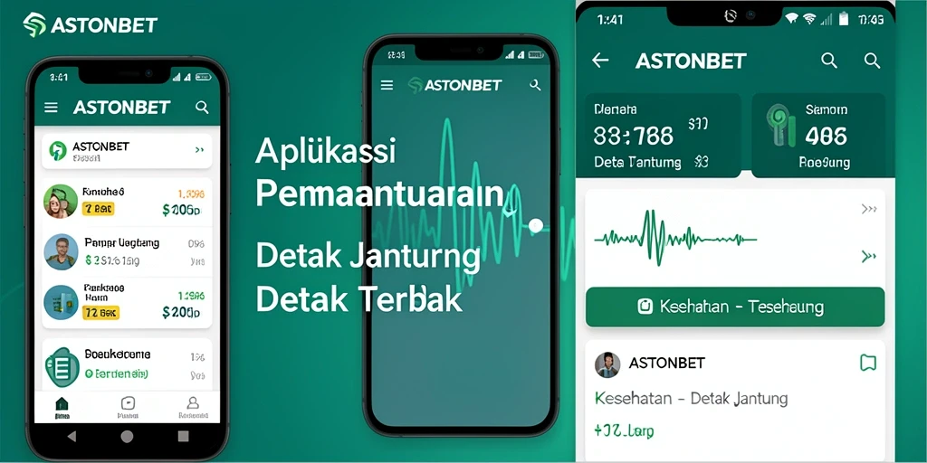 Antarmuka aplikasi ASTONBET untuk pemantauan detak jantung yang intuitif.