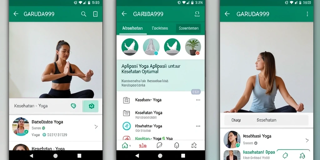 Antarmuka GARUDA999 yang menarik untuk latihan Yoga.