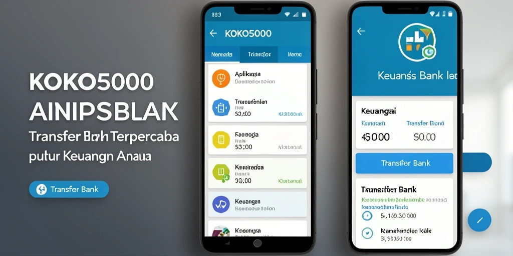 Antarmuka aplikasi KOKO5000 untuk Transfer Bank yang ramah pengguna.