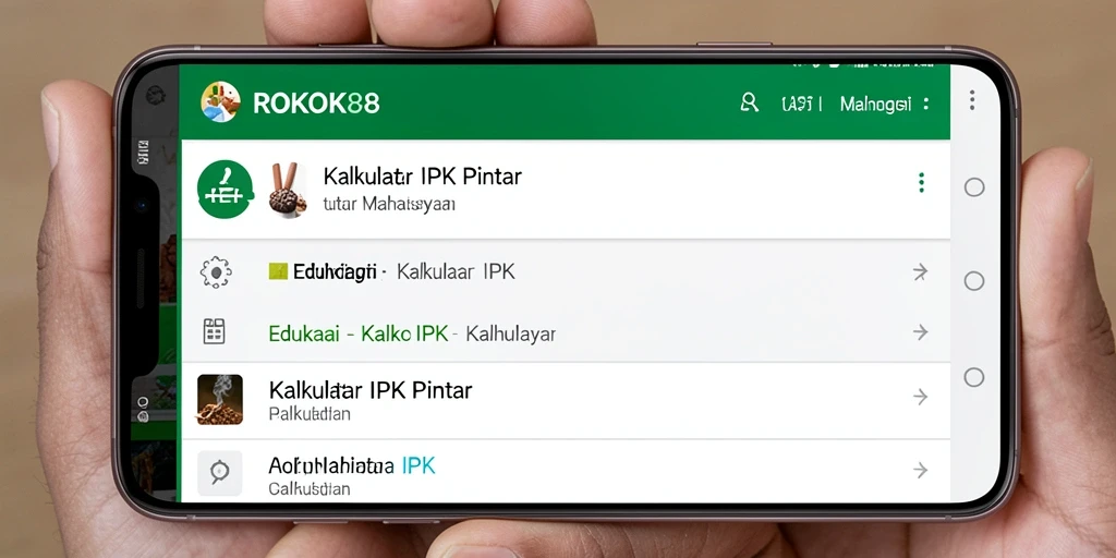 Antarmuka ROKOK88 menampilkan kalkulator IPK yang user-friendly.