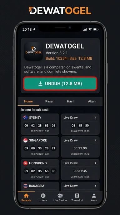 Tampilan halaman APK dewatogel